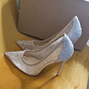 Elegant Silver Stiletto Heels